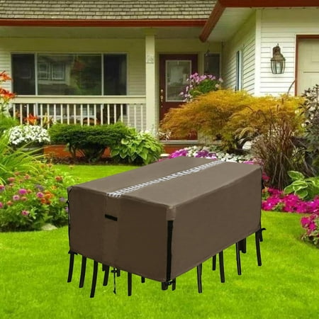 Oxford Cloth Furniture Dustproof Waterproof Outdoor Patio Furniture Set Covers - Coffee