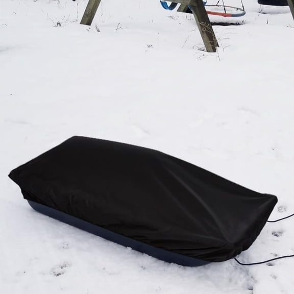 Oxford Cloth Ice Fishing Jet Sled Cover Ice Fishing Gear Accessories Waterproof Sun-Protection Sled Travel Cover for Outdoor Activities Winter Camping Hunting420D110*54*21cm black