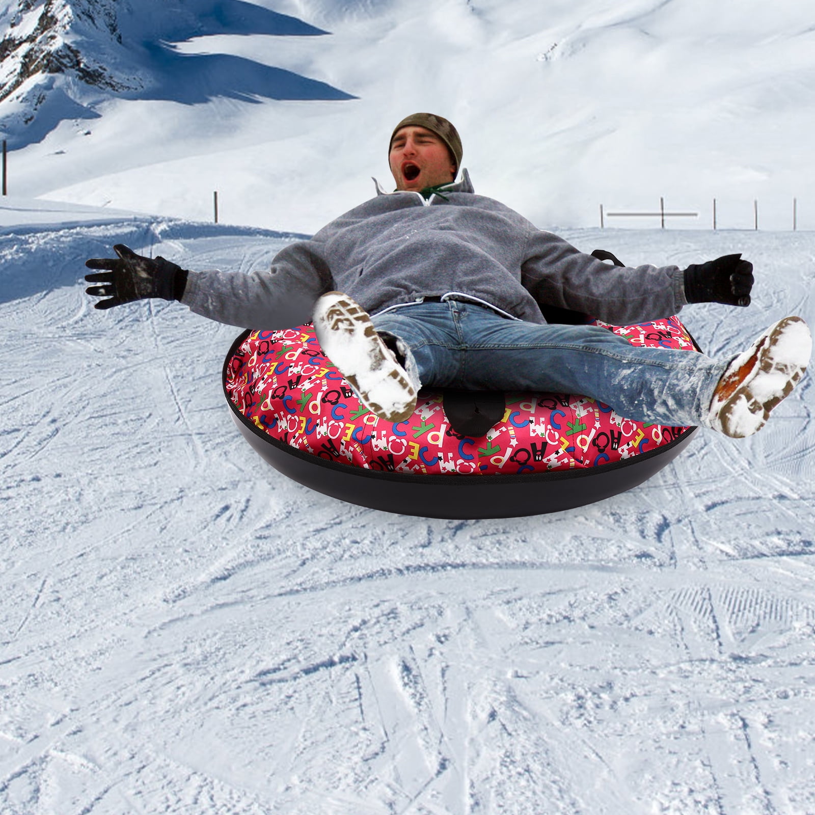 Oxford Cloth Inflatable Sledding Tube, Snow Sleds for Adult, Inflatable Sled