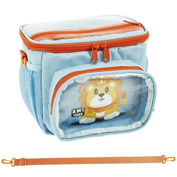 Oxford Cloth Kid Bicycle Basket Bag Waterproof Multi Pockets Toddler Front Handlebar Bag With Adjustable Strap for Balance Bike Tricycle Scooter