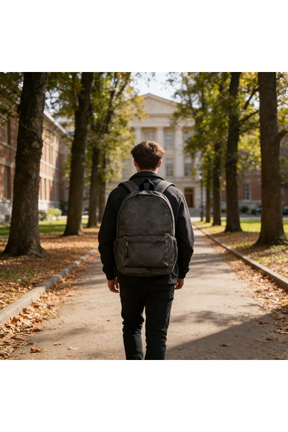 Oxford Cloth Laptop Backpack Black Water-Repellent, Lightweight Shoulder Bag with Padded Straps Spacious 16.5"x12.6", Front Zipper Pocket, Ergonomic Design Travel & Work Durable Bookbag