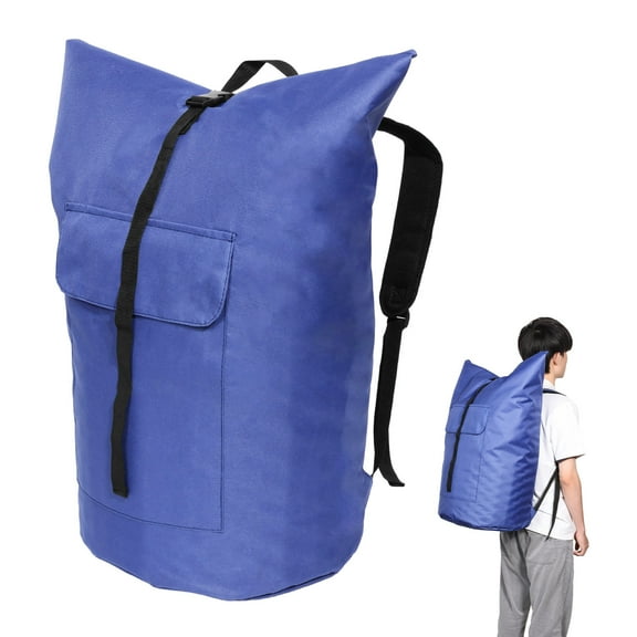 Oxford Cloth Laundry Bag Enduring 115L Laundry Backpack Bag Portable Clothes Sack with Shoulder Strap for Travel Home