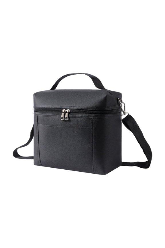 Oxford Cloth Lunch Bag with Adjustable Shoulder Strap and Top Handle Large Capacity Tote with Zipper Closure for Work School Picnic Travel