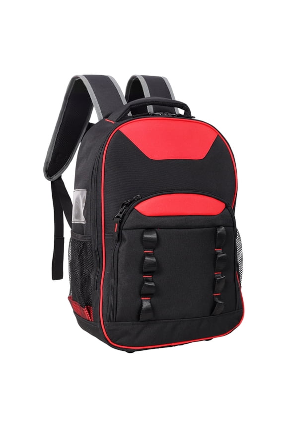 Oxford Cloth Multifunctional Tool Backpack, Heavy-Duty 600D Tool Bag with Multiple Pockets, Laptop Compartment, Padded Backrest, 25kg Load Capacity, for Electricians, Technicians & Contractors