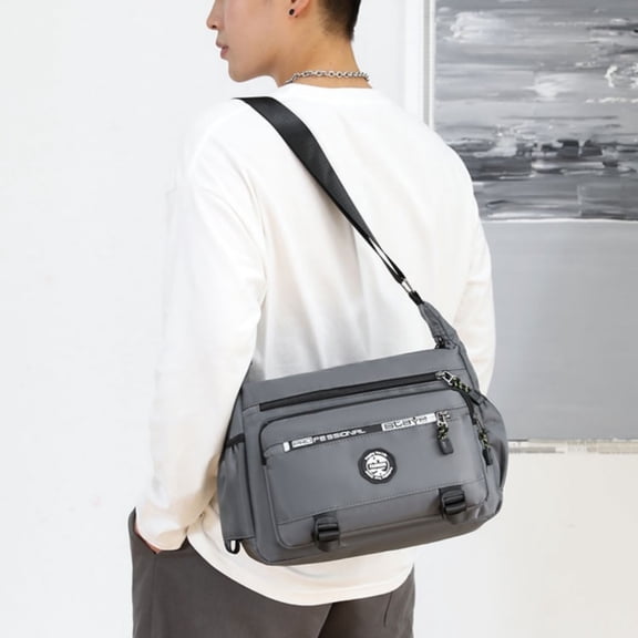 Oxford Cloth Shoulder Bag Business Briefcase Durable,Gray