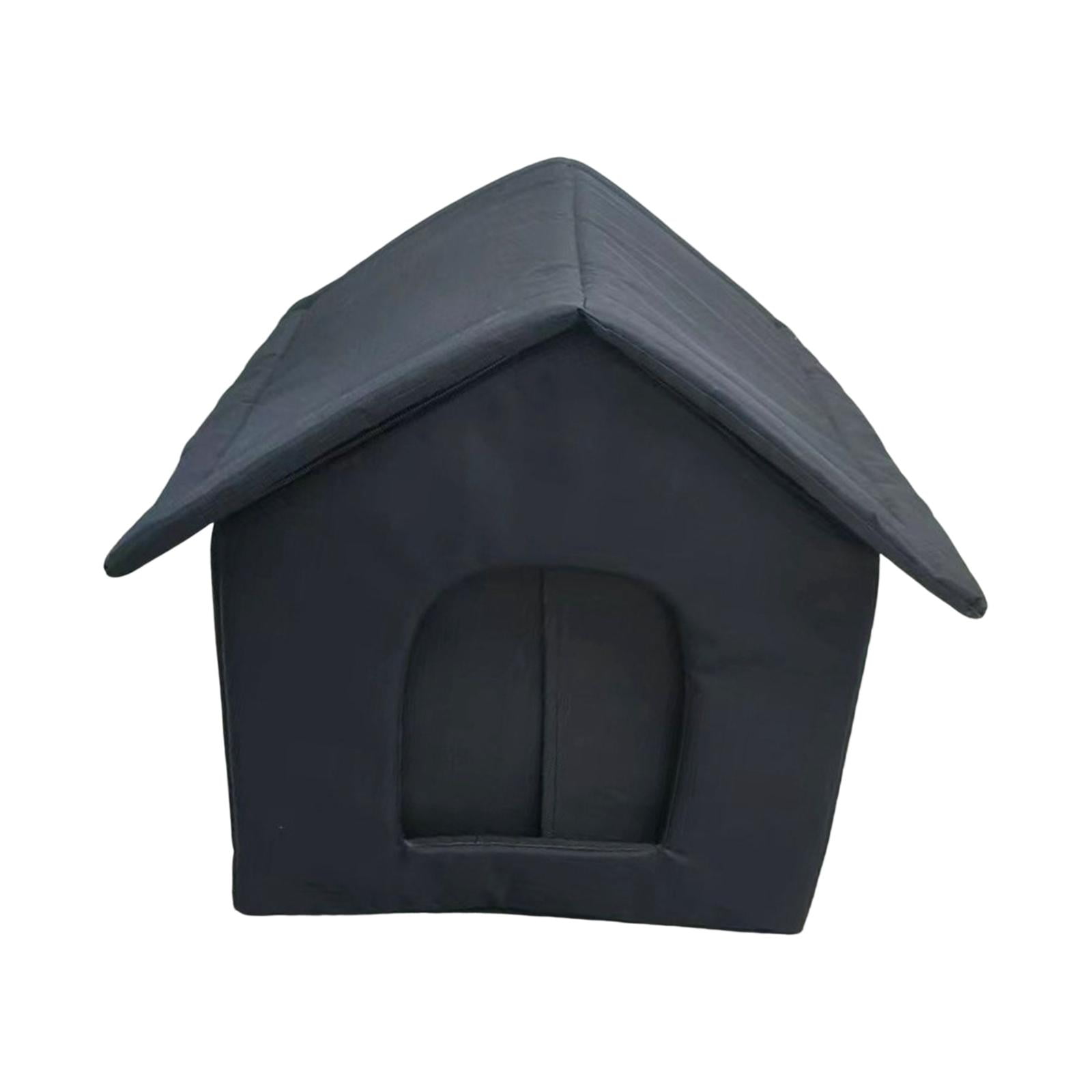 Oxford Cloth Stray Cats Shelter Weatherproof Dog Kennel Pet Supplies Furniture Bed Cave Portable Outdoor Feral Cats Warm House for Winter 40cmx35cmx40cm
