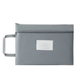 thumbnail image 1 of Oxford Cloth Zipper File Bag, A4 Waterproof Document Pouch with Handle & Label Pocket, Office File Organizer for Work/School, Gray, 1 of 6