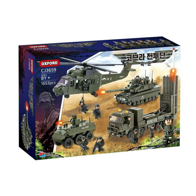 OXFORD Military Block Set, 1653 pcs, Soldiers, Helicopter, Tank
