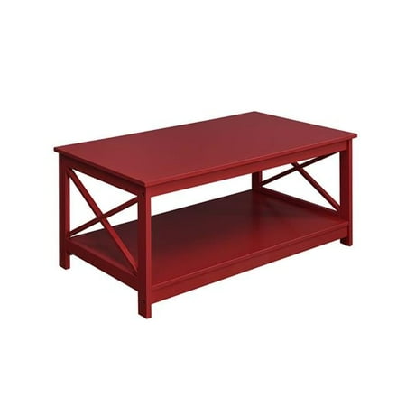 Oxford Coffee Table with Shelf Cranberry Red