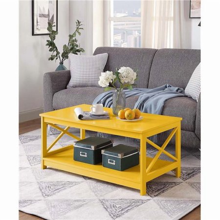 Oxford Coffee Table with Shelf Yellow