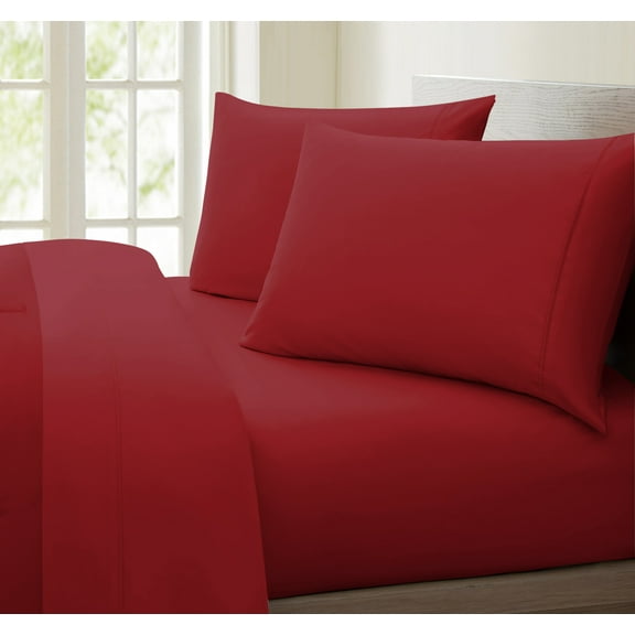 Oxford Collection 600 Thread Count Deep Pocket Egyptian Quality Cotton Solid Sheet Set (California King, Burgundy)