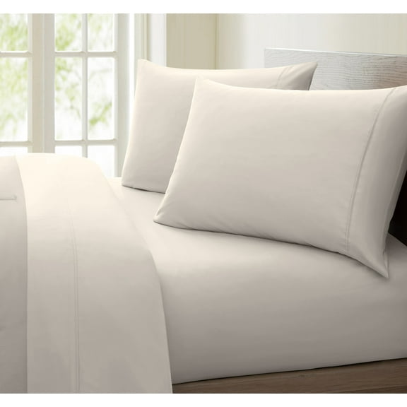 Oxford Collection 600 Thread Count Deep Pocket Egyptian Quality Cotton Solid Sheet Set (California King, Ivory)