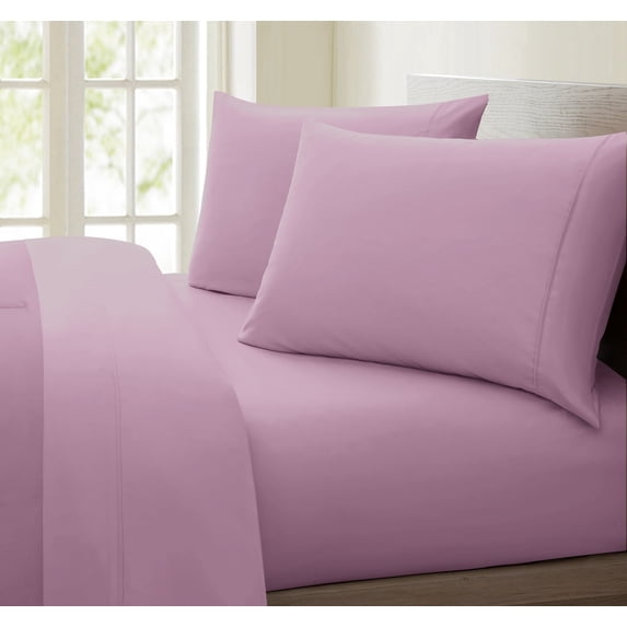 Oxford Collection 600 Thread Count Deep Pocket Egyptian Quality Cotton Solid Sheet Set (California King, Purple)