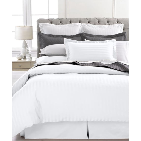 Oxford Collection 600 Thread Count Deep Pocket Egyptian Quality Cotton Solid Sheet Set Ivory Stain Resistant, Fully Elasticized Fitted Sheet Twin