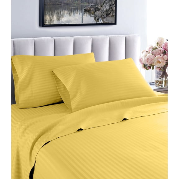 Oxford Collection 600 Thread Count Deep Pocket Egyptian Quality Cotton Solid Sheet Set (Twin, Gold)