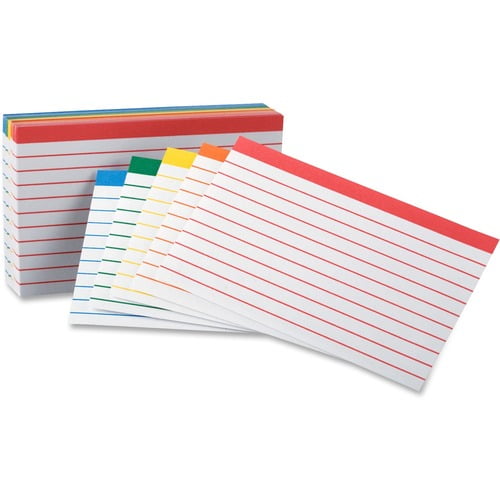 Oxford Color Coded Ruled Index Cards 3 x 5 Assorted Colors 100/Pack 04753 | 2 Packs (200 Total)