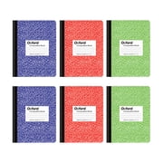Oxford Composition Notebook 6 Pack, Wide Ruled Paper, 9-3/4 x 7-1/2 Inches, 100 Sheets, Assorted Marble Covers, 2 Each: Blue, Green, Red (63762)