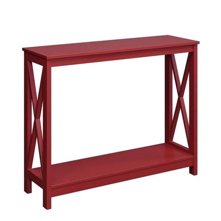 Oxford Console Table with Shelf Cranberry Red