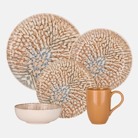 Oxford Contempo, Caribbean Stoneware 20 Piece Dinnerware Set, Service for 4