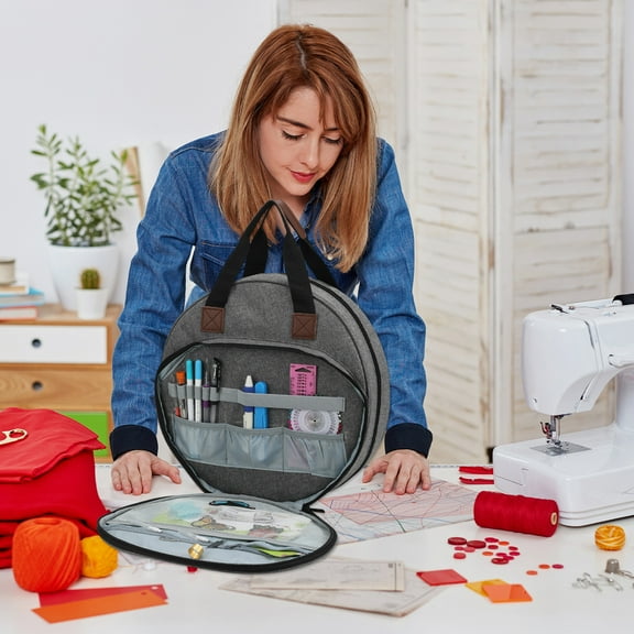 Oxford Craft Storage Bag Multi-layer Tool Organizer Embroidery Sewing Kit Case Portable Tote Bag Needlework Supplies Holder Zipper Closure