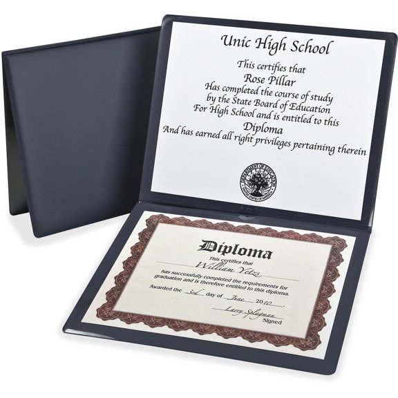 Oxford Diploma Cover, 12.5 x 10.5, Navy