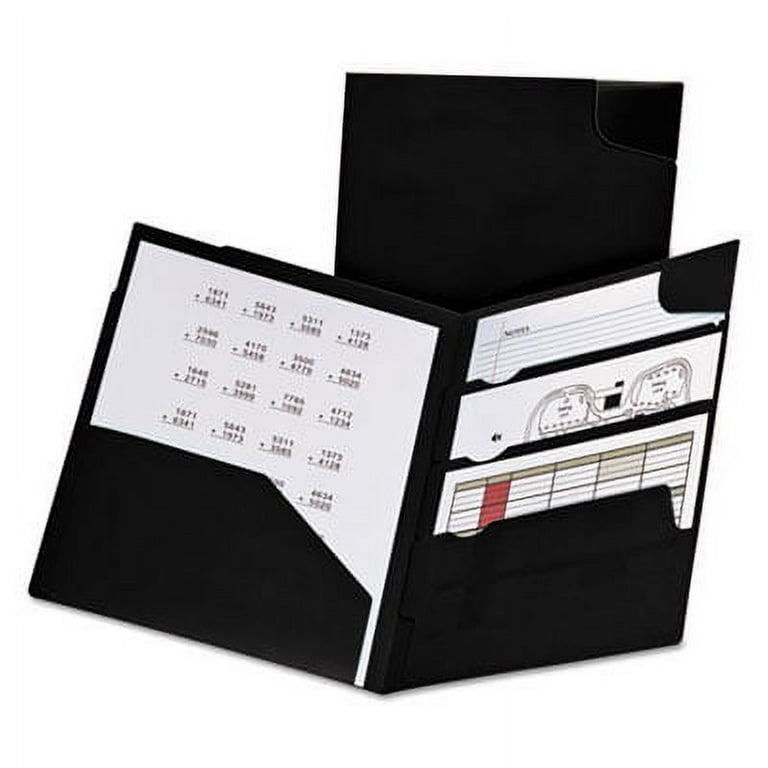 Divide It Up Four-Pocket Poly Folder, 11 x 8-1/2, Navy, Sold as 1 Each