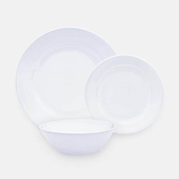 Oxford Donna, Branco Stoneware 12 Piece Dinnerware Set, Service for 4