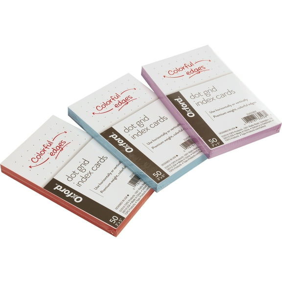 Oxford Dot Grid Index Cards Dot Grid - 5" x 3" - Light Gray Paper - 50 / Pack