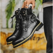 Oxford Dress Boot Mens Boots Motorcycle Casual Boots for Men Zipper Fashion Chukka Boots for Men