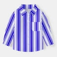 thumbnail image 1 of Oxford Dress Shirts for Boys Striped Long Sleeve Collared Button Up Shirt with Chest Pocket School Uniform (5-6 Years, Purple), 1 of 7