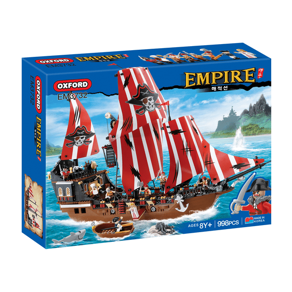 Oxford EMPIRE Pirate Ship Building Block Set EM3732, 998pcs, Ages 8+
