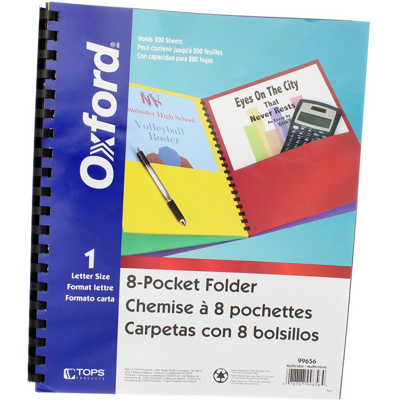 Oxford Elegant Stripe 8-Pocket Folder (2 pack)
