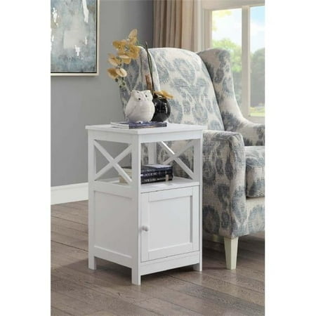 Oxford End Table with Cabinet - White