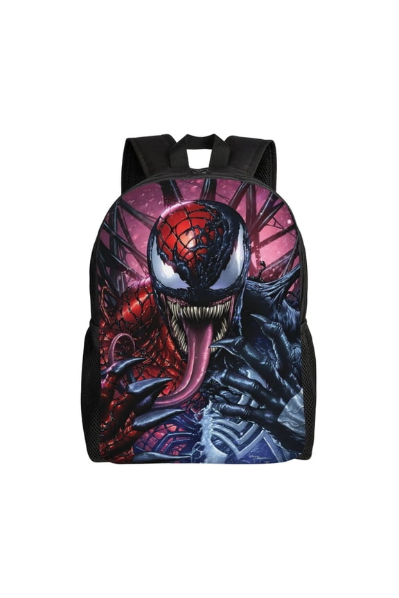 Oxford Fabric Black Alien Hero Style Daypack, Lightweight Laptop Backpack with Breathable Padded Straps