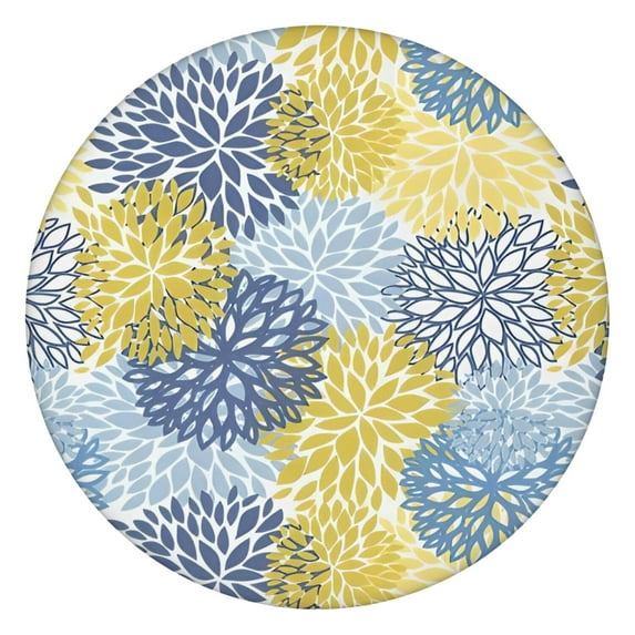 Oxford Fabric Boho Tablecloth, Waterproof and Wipeable, Elastic Hem Fits 36-44", Ideal for Daily Meals and Picnics