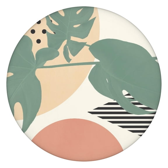 Oxford Fabric Boho Tablecloth with Elastic Hem, Waterproof Fit for 45-52” Table, Great for Balcony, BBQs, and Casual Dining Spaces