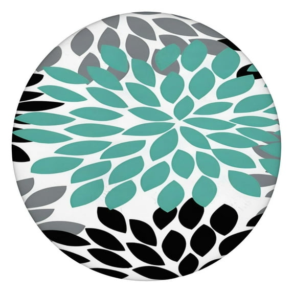 Oxford Fabric Round Tablecloth with Boho Print, Elastic Hem Fits 36-44" Table, Waterproof and Reusable for Daily Use