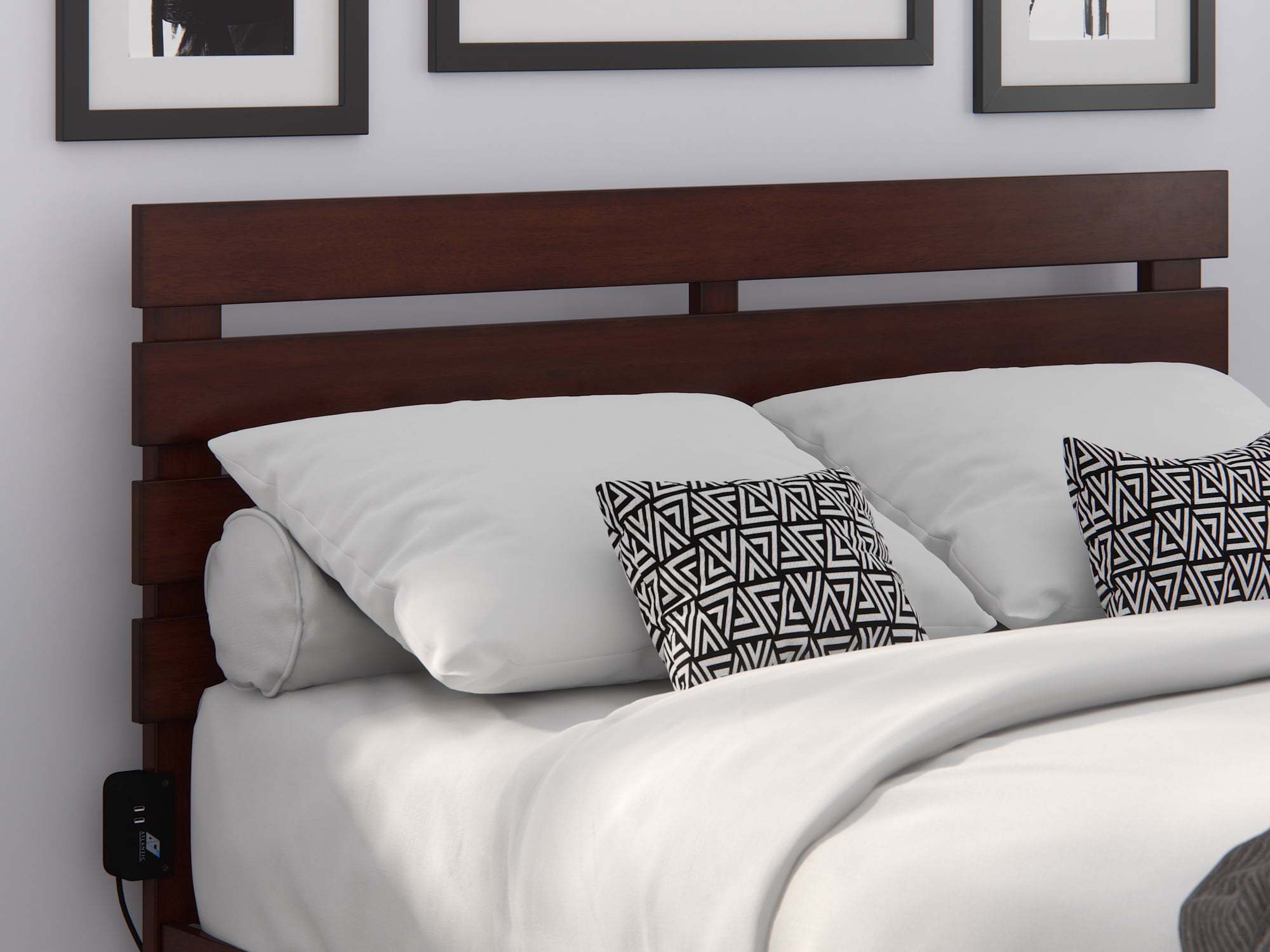 Oxford Full Headboard in Walnut with USB Turbo Charger