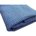 thumbnail image 1 of Oxford Home Navy Blue, White, Multi-color Chevron Cotton Throws, 90" x 66", 1 of 2