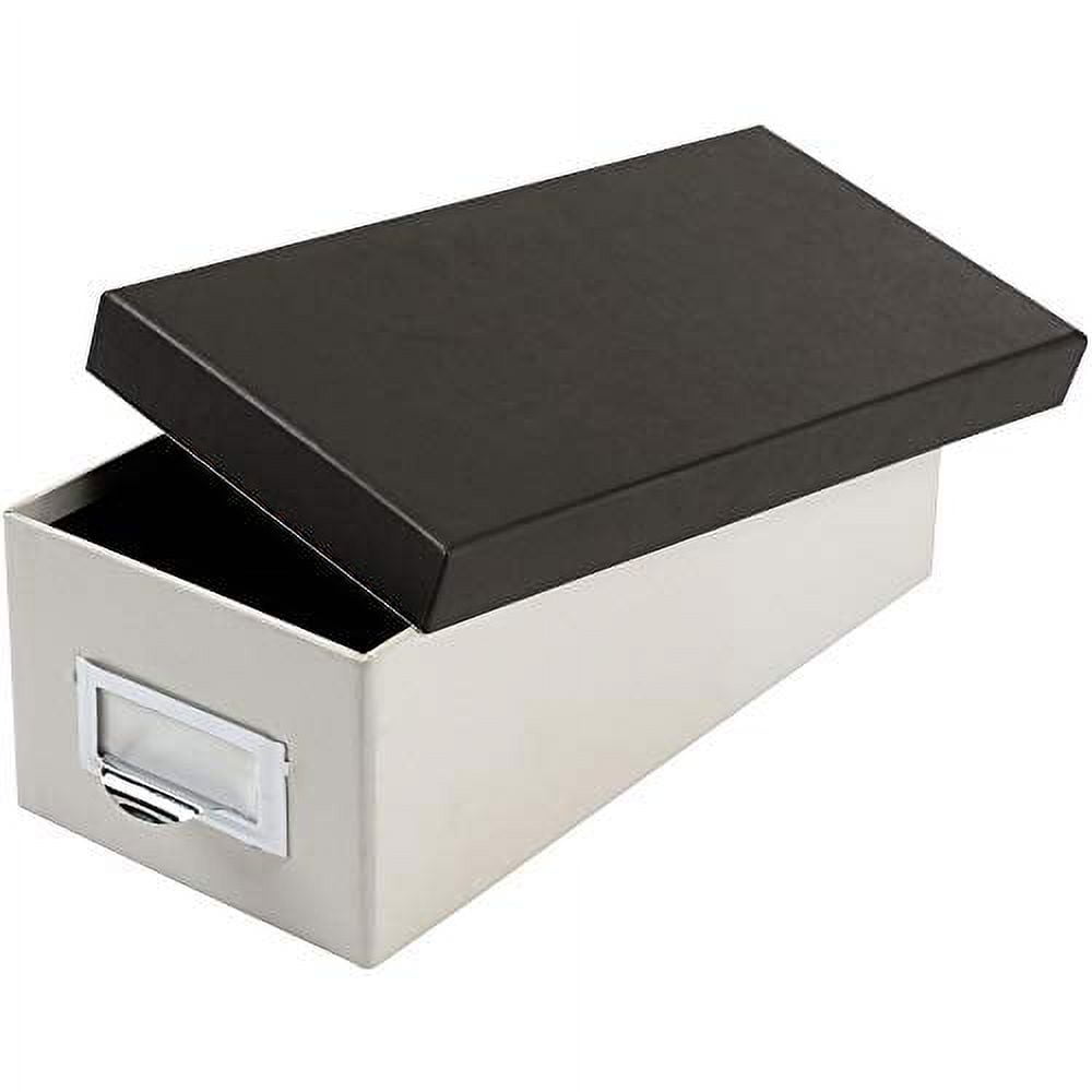 "Oxford Index Card Storage .. Box, 3" x 5", .. Marble White/Black