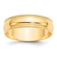 thumbnail image 1 of Oxford Ivy Men's 10K Yellow Gold 6mm Classic Milgrain Wedding Band Ring Size 8.5, 1 of 4