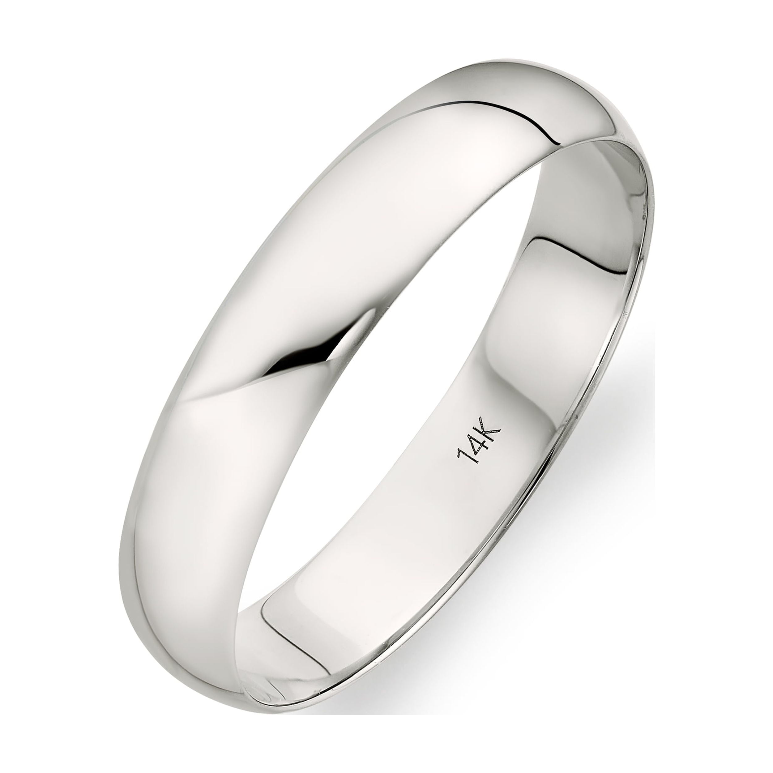 Oxford Ivy Men's 14K White Gold 4mm Traditional Fit Plain Wedding Band Ring Size 13