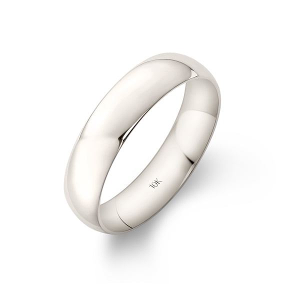 Oxford Ivy Oxford Ivy Men's Solid 10K White Gold 5mm Comfort Fit Plain Wedding Band (Available Ring Sizes 8-12 1/2) Size 11