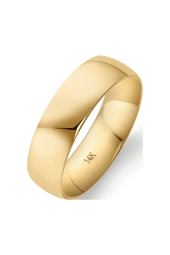 Mens Solid 14K Yellow Gold Comfort Fit Plain Wedding Band Ring Size 10
