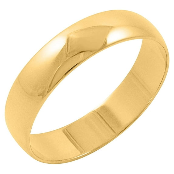 Oxford Ivy Minimalist Men's 10K Yellow Gold 5mm Traditional Plain Wedding Band (Available Ring Sizes 7-14) Size 10.5