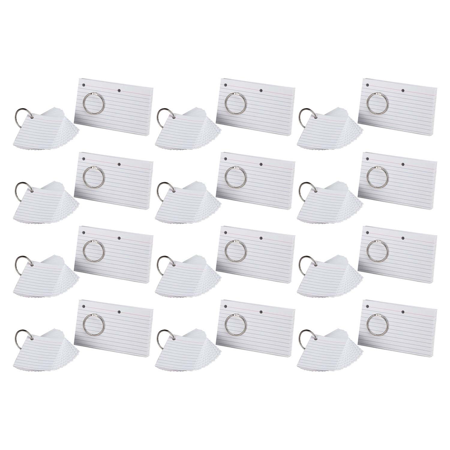 Oxford JustFlip-it! Punched & Perfed Study Cards, 3" x 5", 75 Per Pack, 12 Packs