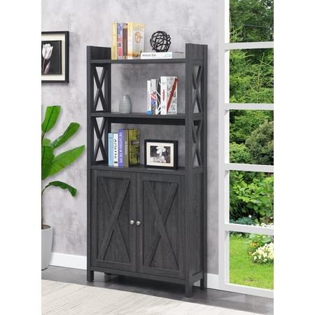 Oxford Kitchen Dining Storage Cabinet with Shelves, Weathered Gray