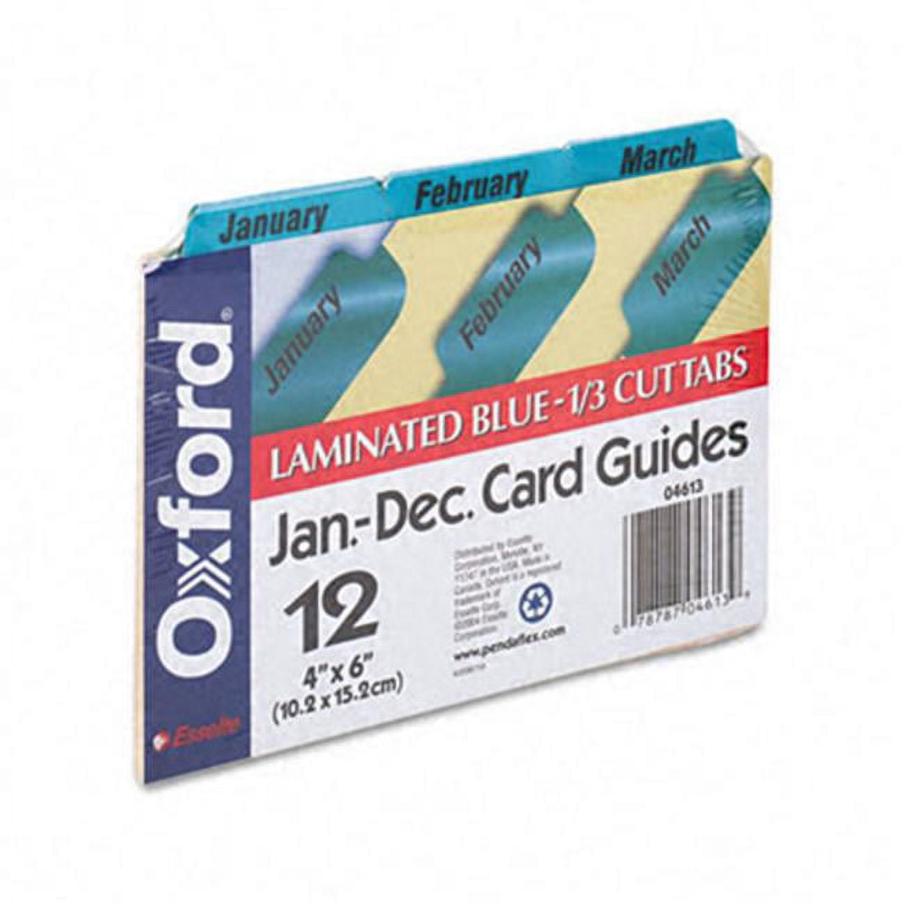Oxford Laminated Index Card Guides Manila 4 x 6 12/Set