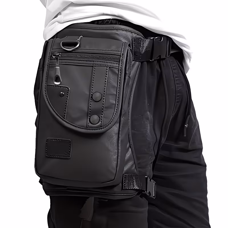 Oxford Leg Bag for Men Motorcycle Riding Women's Fanny Pack Outdoor Travel Fishing Hiking Cycling Hip Bags Black