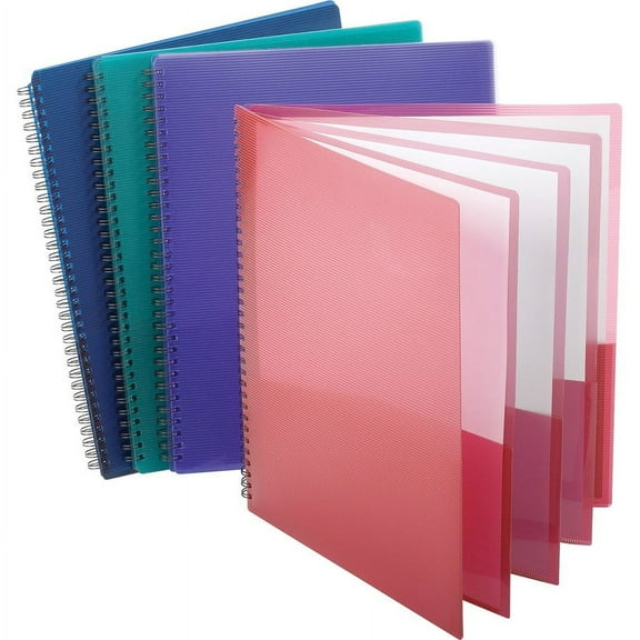 Oxford Letter Pocket Folder - 8 1/2" x 11" - 200 Sheet Capacity - 8 Pocket(s) - Poly - Assorted - 1 Each | Bundle of 5 Each